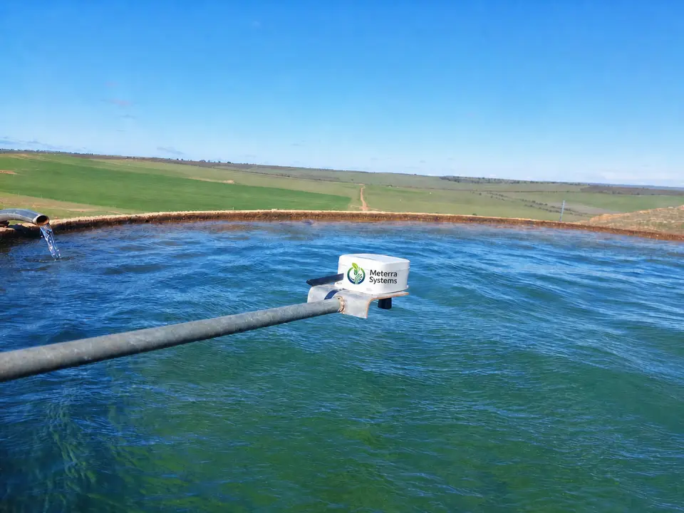 Meterra sensor monitoring water on a working farm