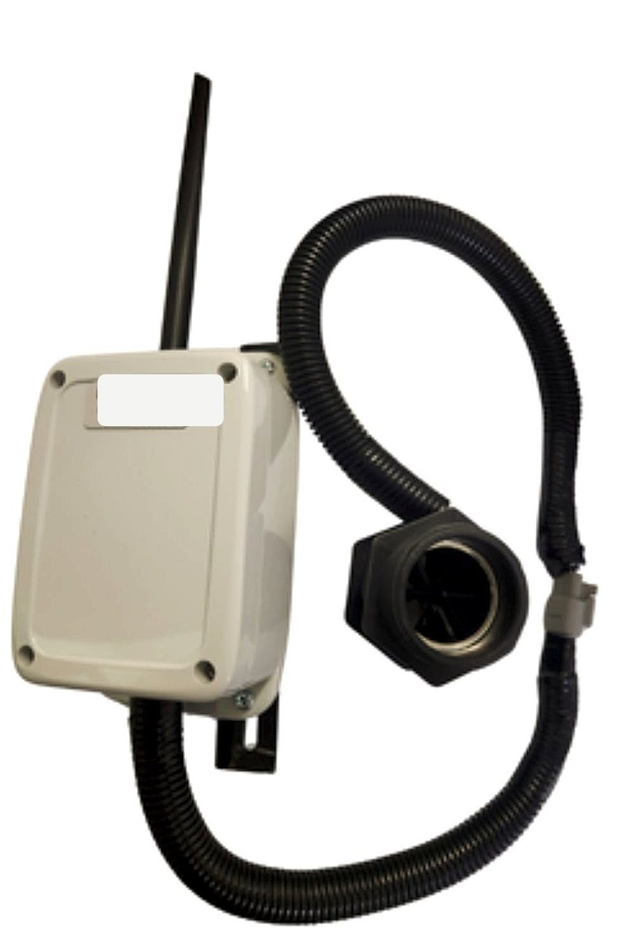 Compact Meterra flow monitor assembly for smaller supply lines, with cellular transmitter and inline turbine
