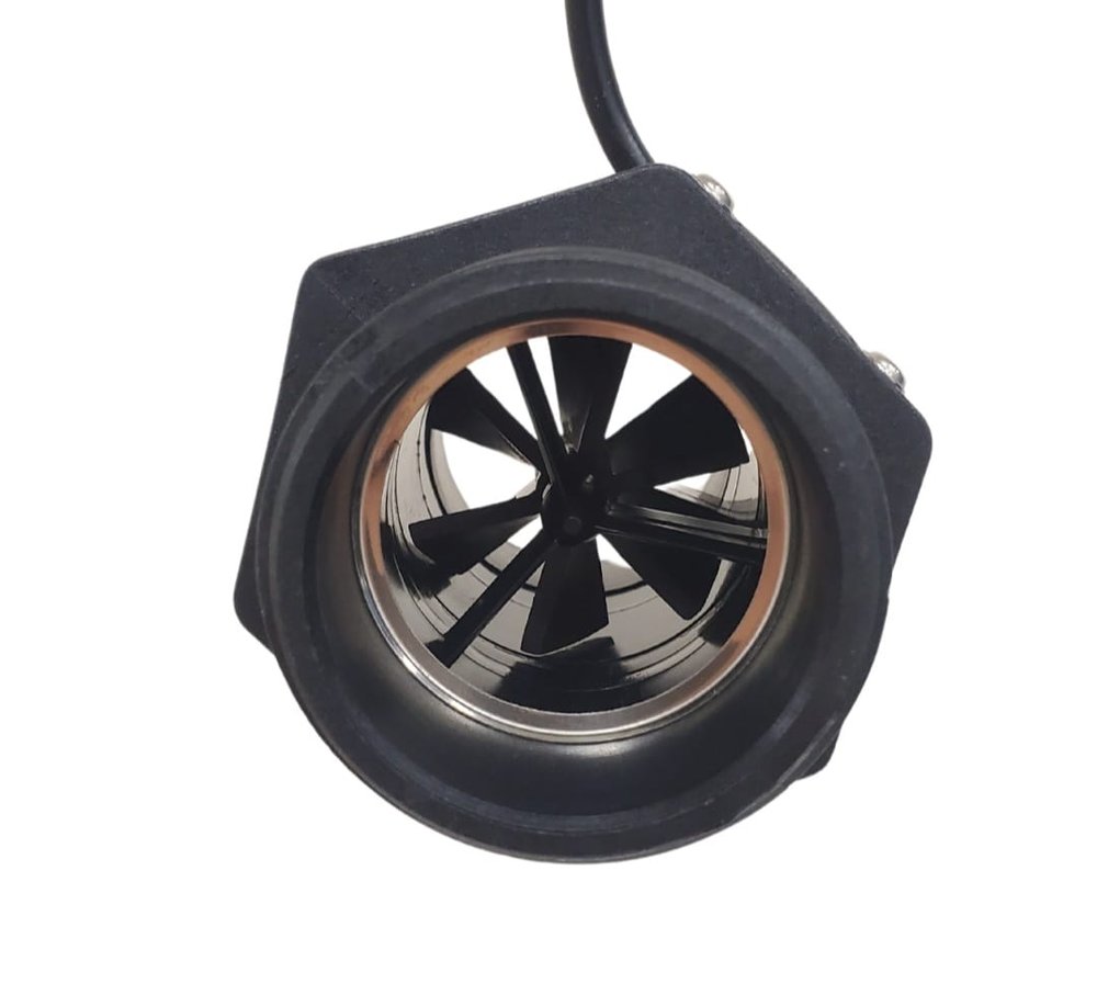 Turbine insert of the Meterra water flow monitor, showing the impeller that counts each gallon