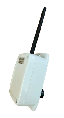 The white communications box with its antenna