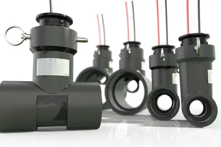 A range of ultrasonic flow sensors in several pipe sizes